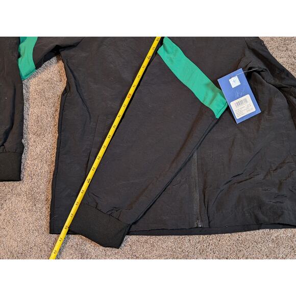 Black Boston Celtics Retro Logo Raglan Coach Full Zip Track Jacket Mesh Lining - Picture 11 of 11